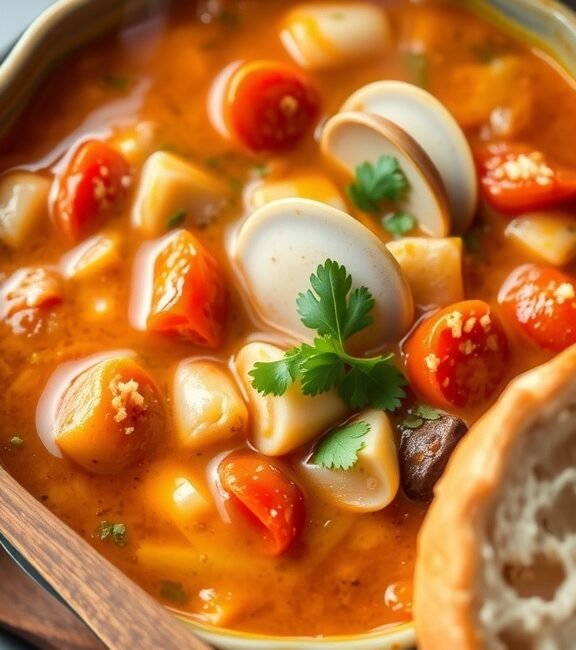 A bowl of Manhattan Chowder