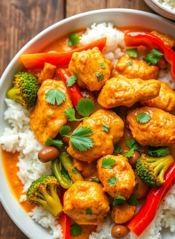 Chicken coconut curry with rice