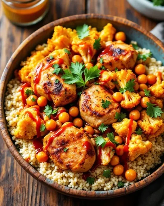 Harissa Chicken and Roasted Veggie Bowl