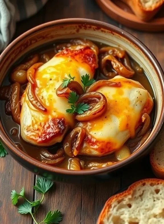 Slow Cooker French Onion Chicken Crockpot easy comfort food recipes