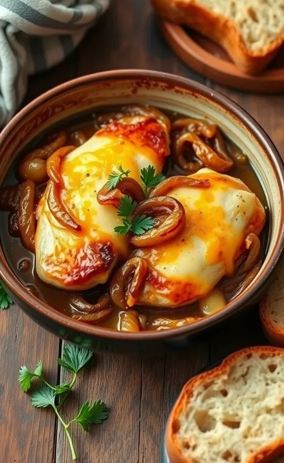 Slow Cooker French Onion Chicken Crockpot easy comfort food recipes