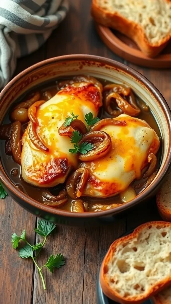 Slow Cooker French Onion Chicken Crockpot easy comfort food recipes