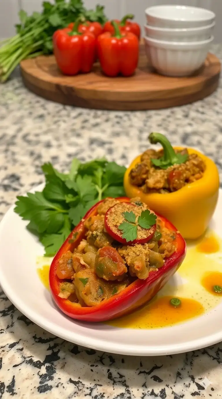 Vegetable stuffed peppers