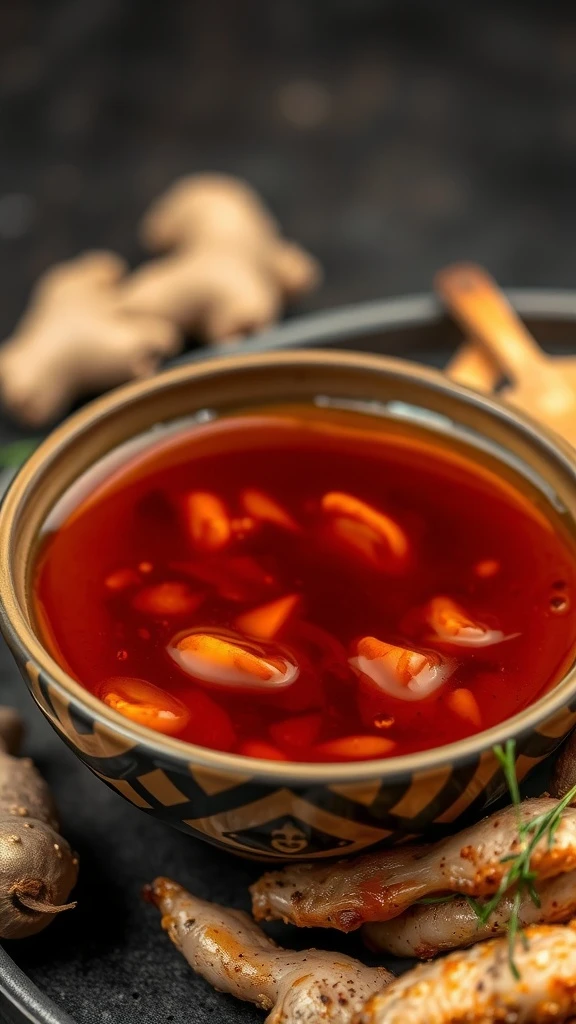A bowl of Ginger Soy Sauce ready for grilling.