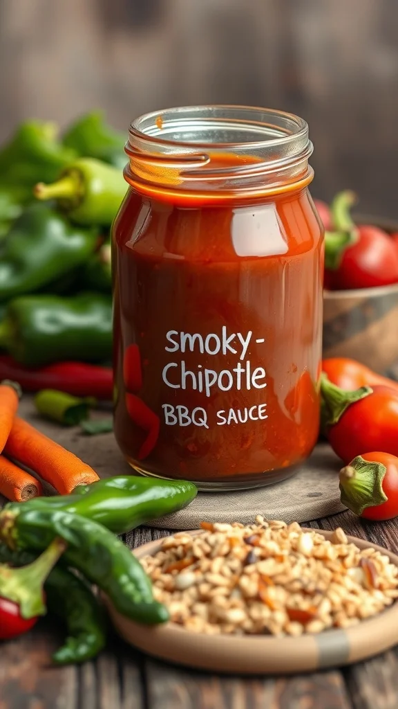 smoky chipotle sauce in an open glass jar