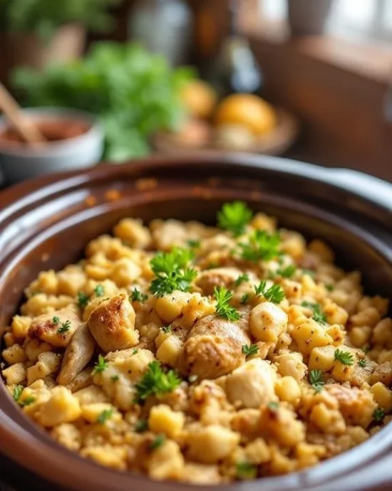 Chicken Stuffing Crock Pot recipe