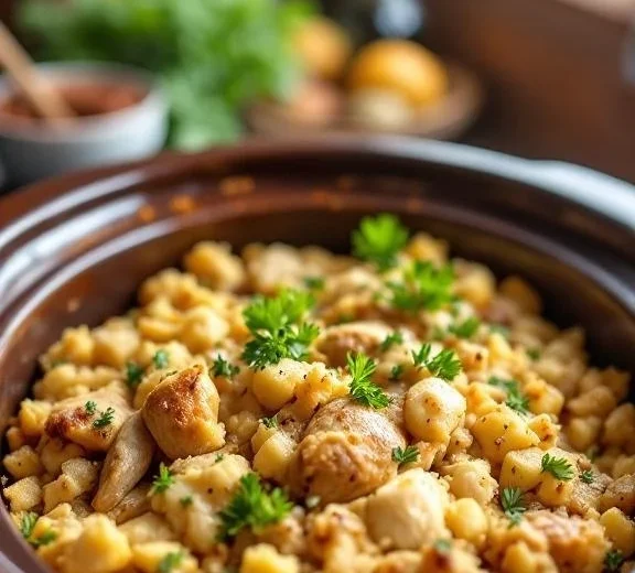 Chicken Stuffing Crock Pot recipe