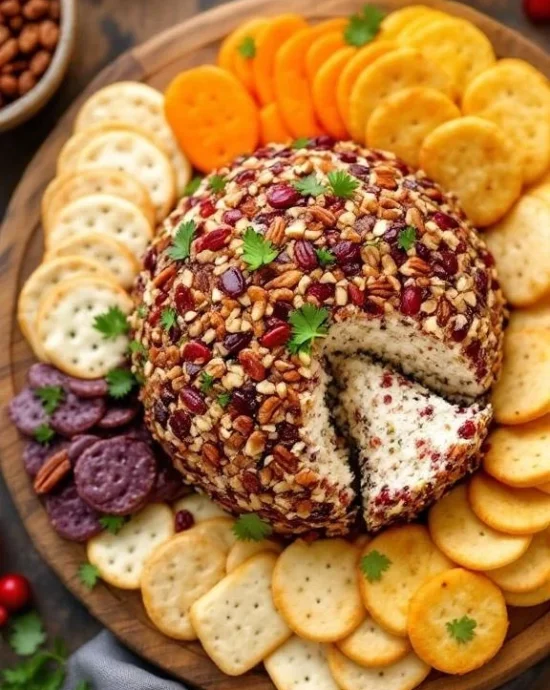 Cranberry pecan cheese ball