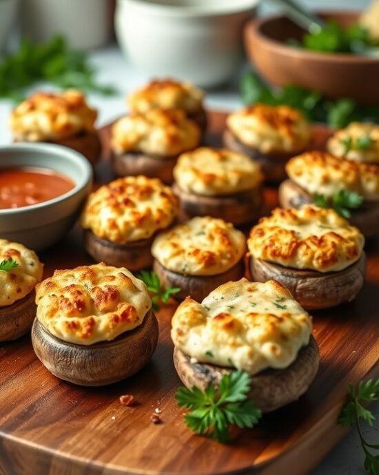 Delicious Crab Stuffed Mushrooms