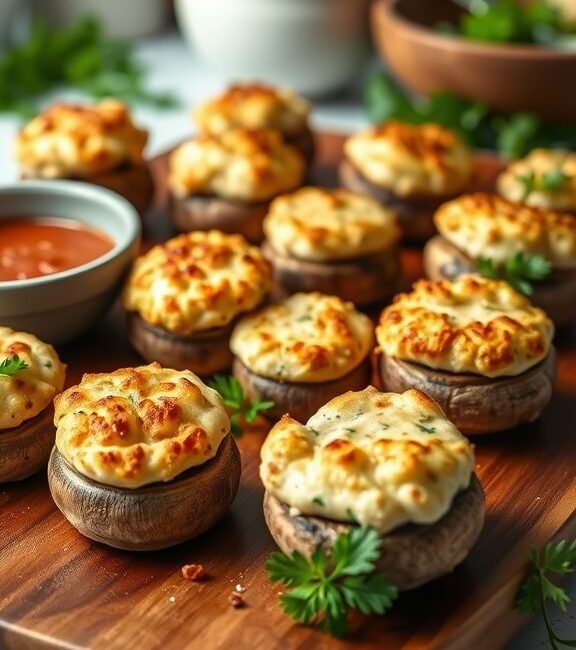 Delicious Crab Stuffed Mushrooms