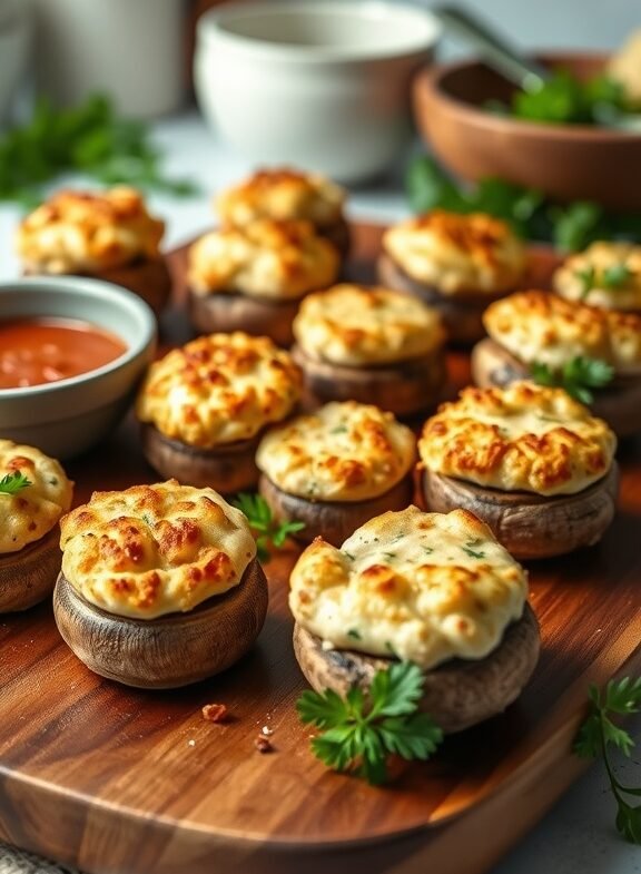 Delicious Crab Stuffed Mushrooms