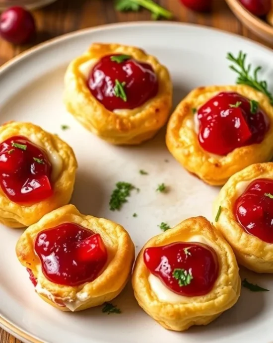 Easy Cranberry Brie Bites Recipe