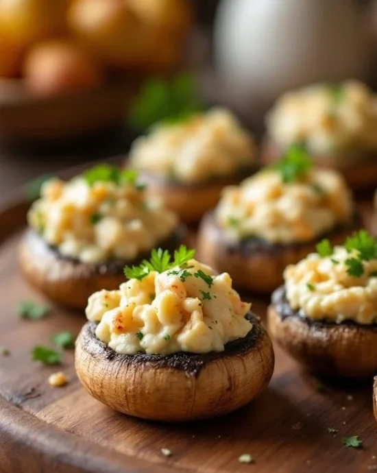 Red lobster stuffed mushrooms
