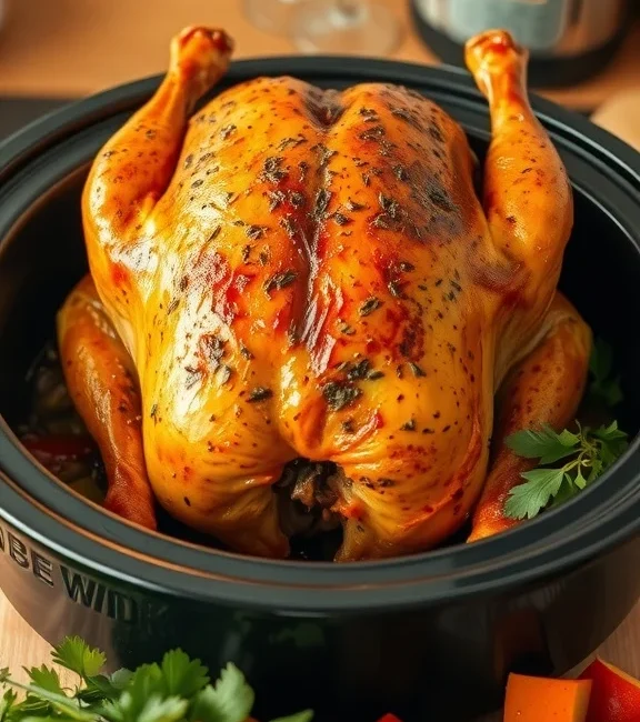 Slow cooker whole chicken