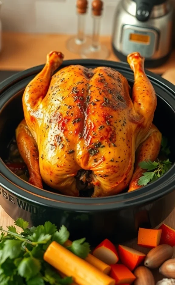 Slow cooker whole chicken