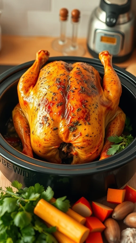 Slow cooker whole chicken