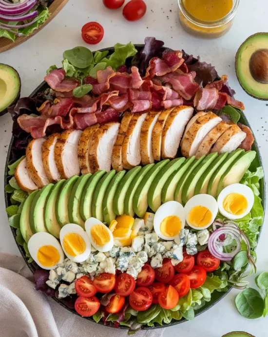 Cobb salad on a platter