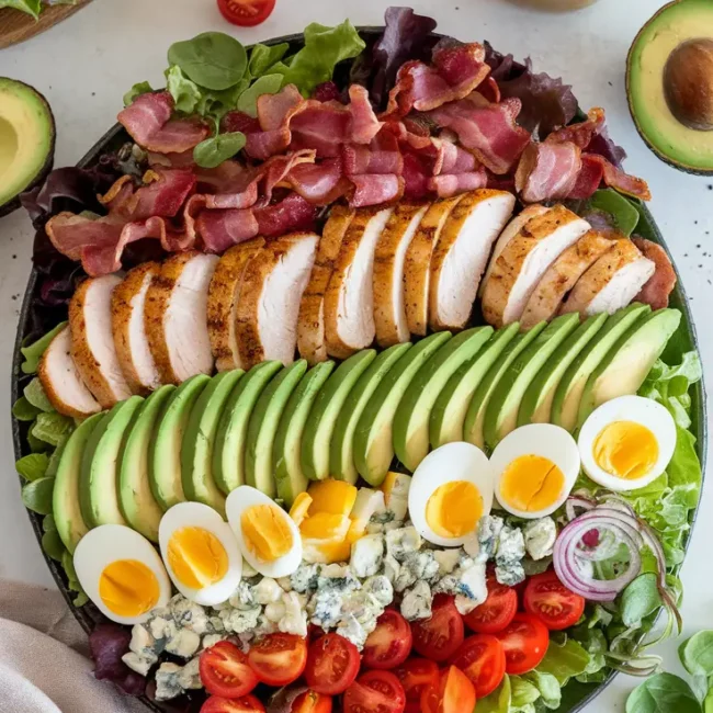 Cobb salad on a platter