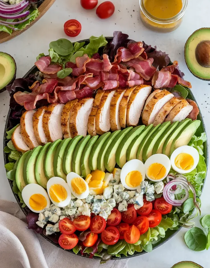 Cobb salad on a platter