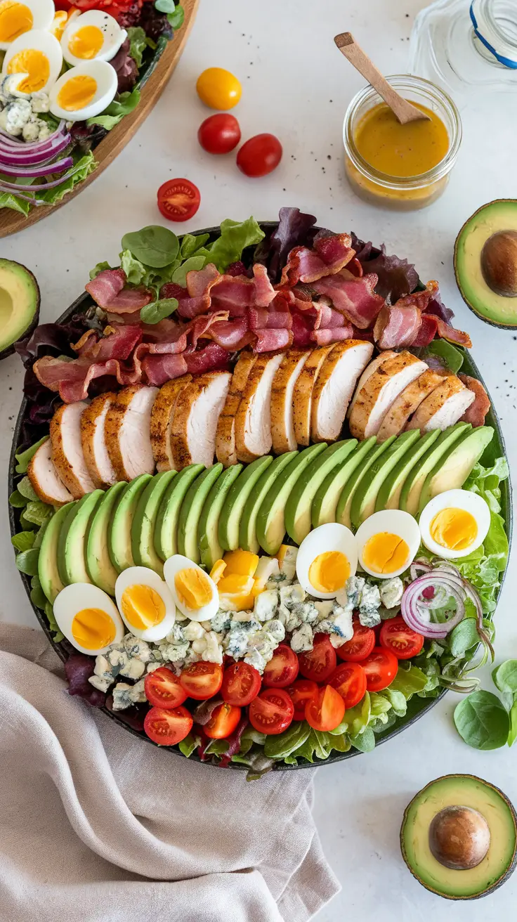 Cobb salad on a platter