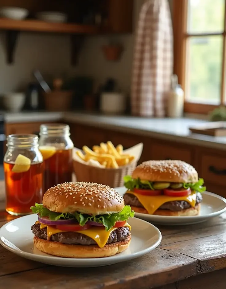 Homemade hamburger