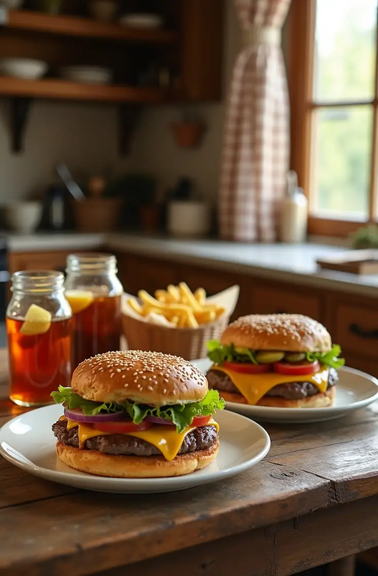 Homemade hamburger